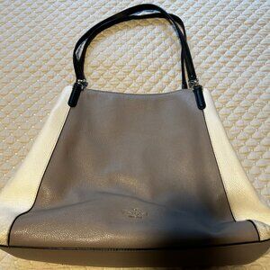 Grey Leather Tote bag